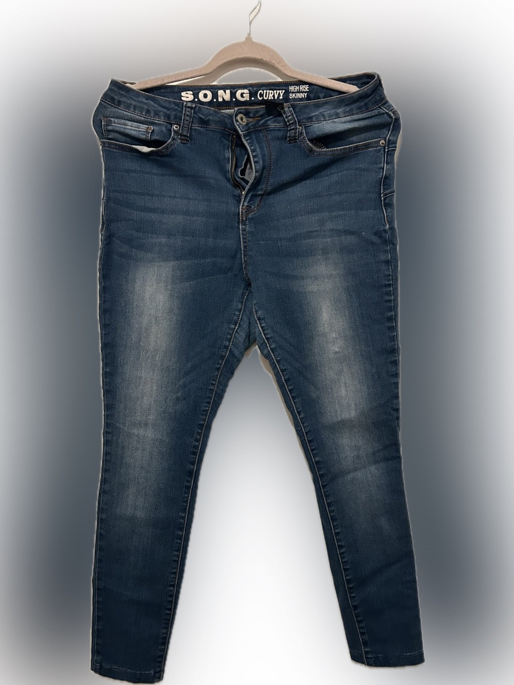 S.O.N.G. Curvy High-Rise Skinny Jeans in Dark Blue